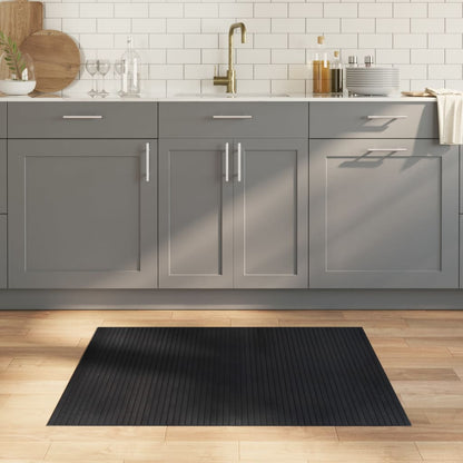 vidaXL Tapis rectangulaire Noir 80x100 cm Bambou