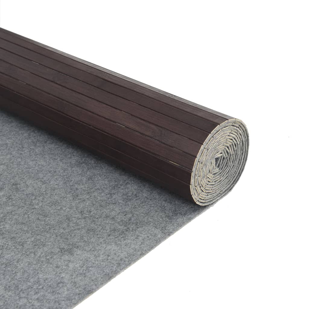 vidaXL Tapis rectangulaire Marron foncé 80x100 cm Bambou