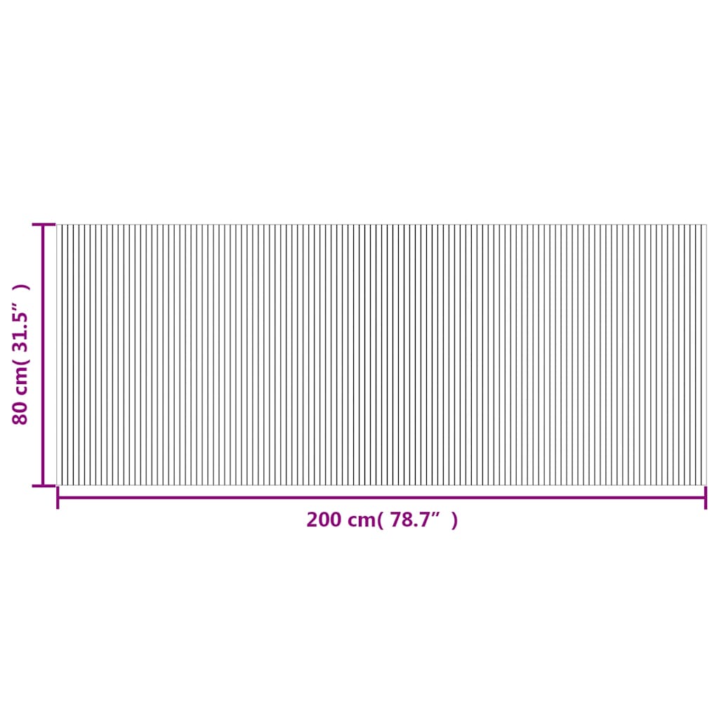 vidaXL Teppich Rechteckig Braun 80x200 cm Bambus
