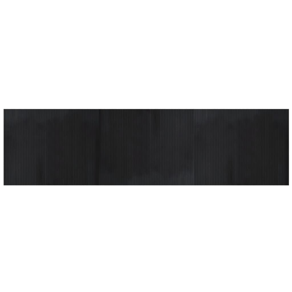vidaXL Tapis rectangulaire noir 80x300 cm Bambou