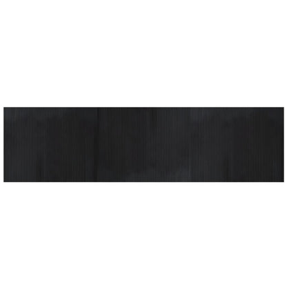 vidaXL Tapis rectangulaire noir 80x300 cm Bambou