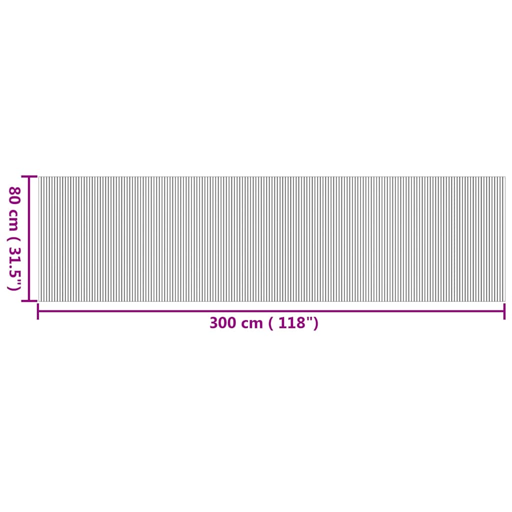 vidaXL Teppich Rechteckig Natur 80x300 cm Bambus