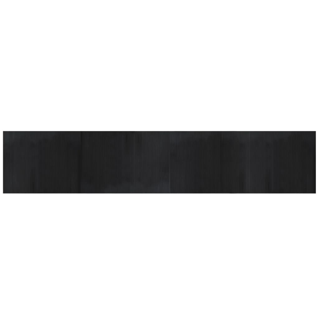 vidaXL Tapis rectangulaire Noir 80x400 cm Bambou