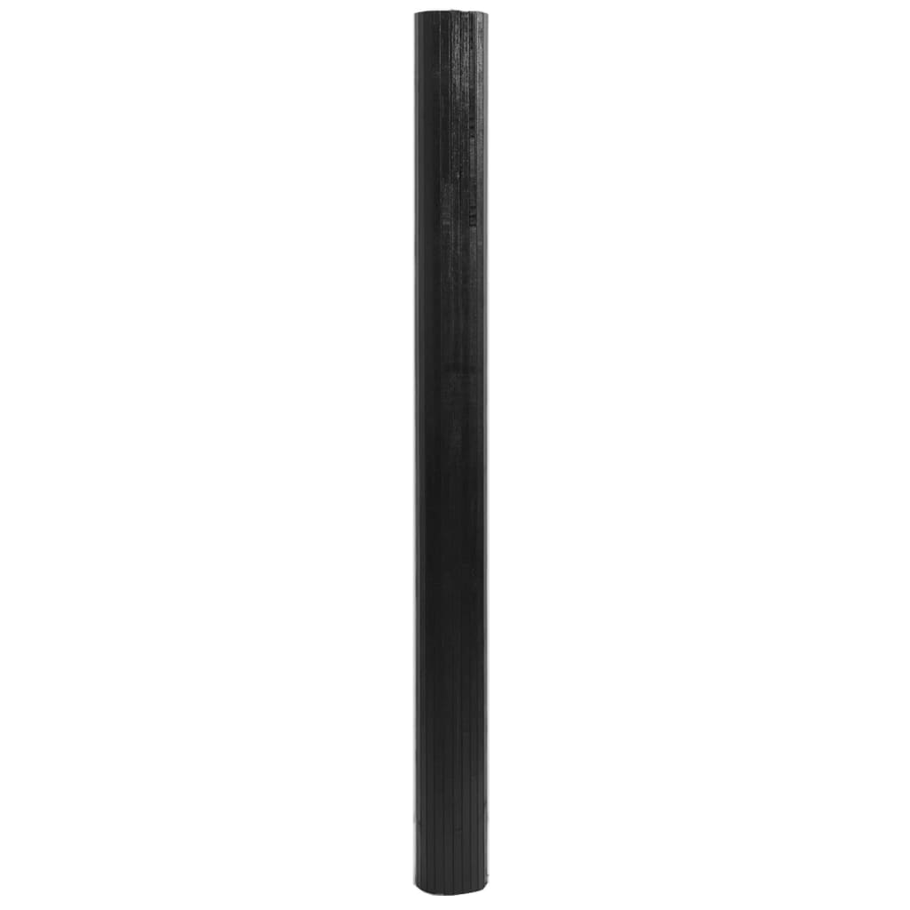 vidaXL Tapis rectangulaire Noir 80x400 cm Bambou