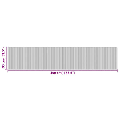 vidaXL Tapis rectangulaire Noir 80x400 cm Bambou