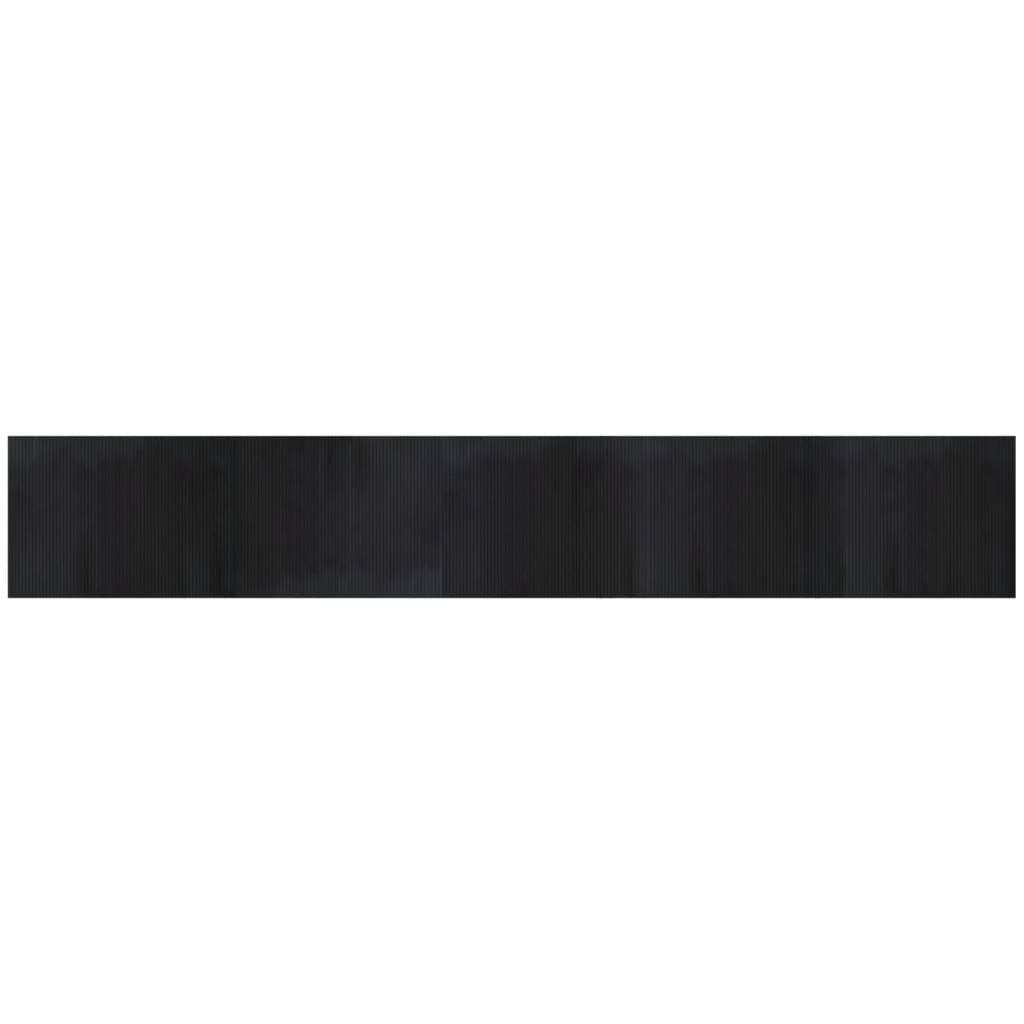 vidaXL Teppich Rechteckig Schwarz 80x500 cm Bambus