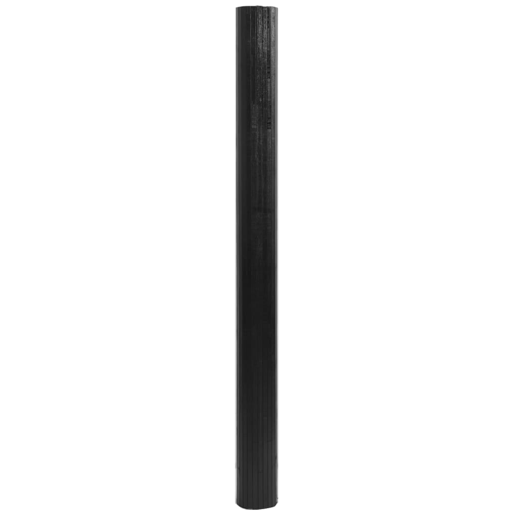 vidaXL Teppich Rechteckig Schwarz 80x500 cm Bambus