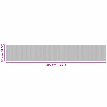 vidaXL Teppich Rechteckig Schwarz 80x500 cm Bambus