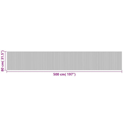 vidaXL Teppich Rechteckig Braun 80x500 cm Bambus
