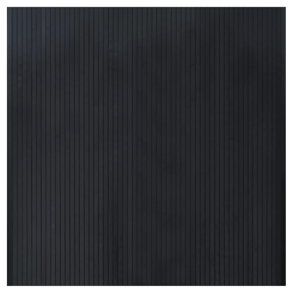 vidaXL Teppich Rechteckig Schwarz 100x100 cm Bambus