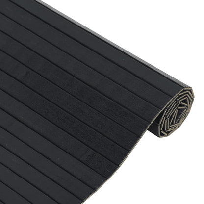 vidaXL Teppich Rechteckig Schwarz 100x100 cm Bambus