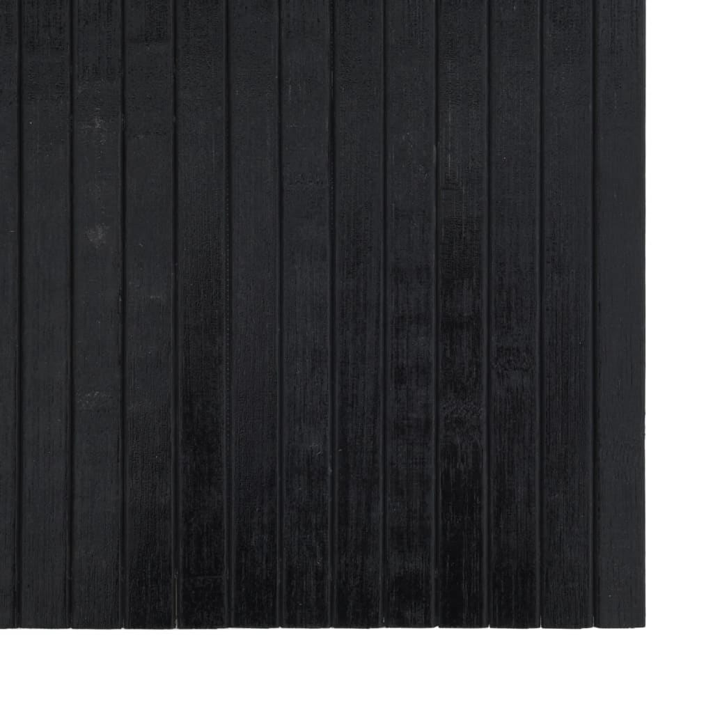 vidaXL Teppich Rechteckig Schwarz 100x100 cm Bambus