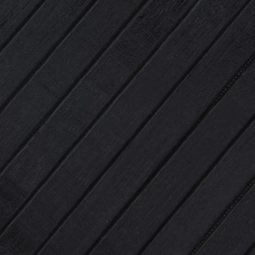 vidaXL Teppich Rechteckig Schwarz 100x100 cm Bambus