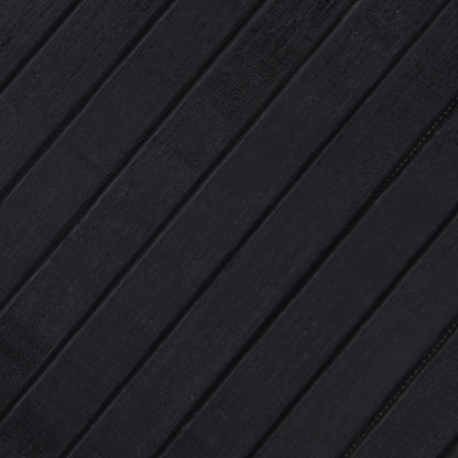 vidaXL Teppich Rechteckig Schwarz 100x100 cm Bambus