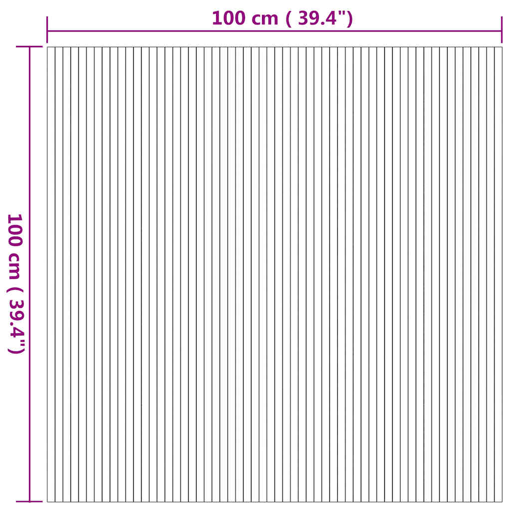 vidaXL Tapis rectangulaire Naturel 100x100 cm Bambou