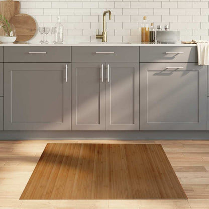 vidaXL Teppich Rechteckig Braun 100x100 cm Bambus