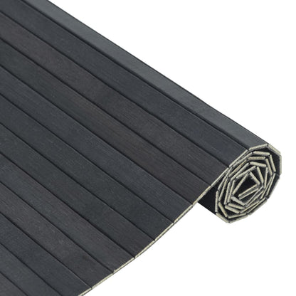 vidaXL Teppich Rechteckig Grau 100x100 cm Bambus