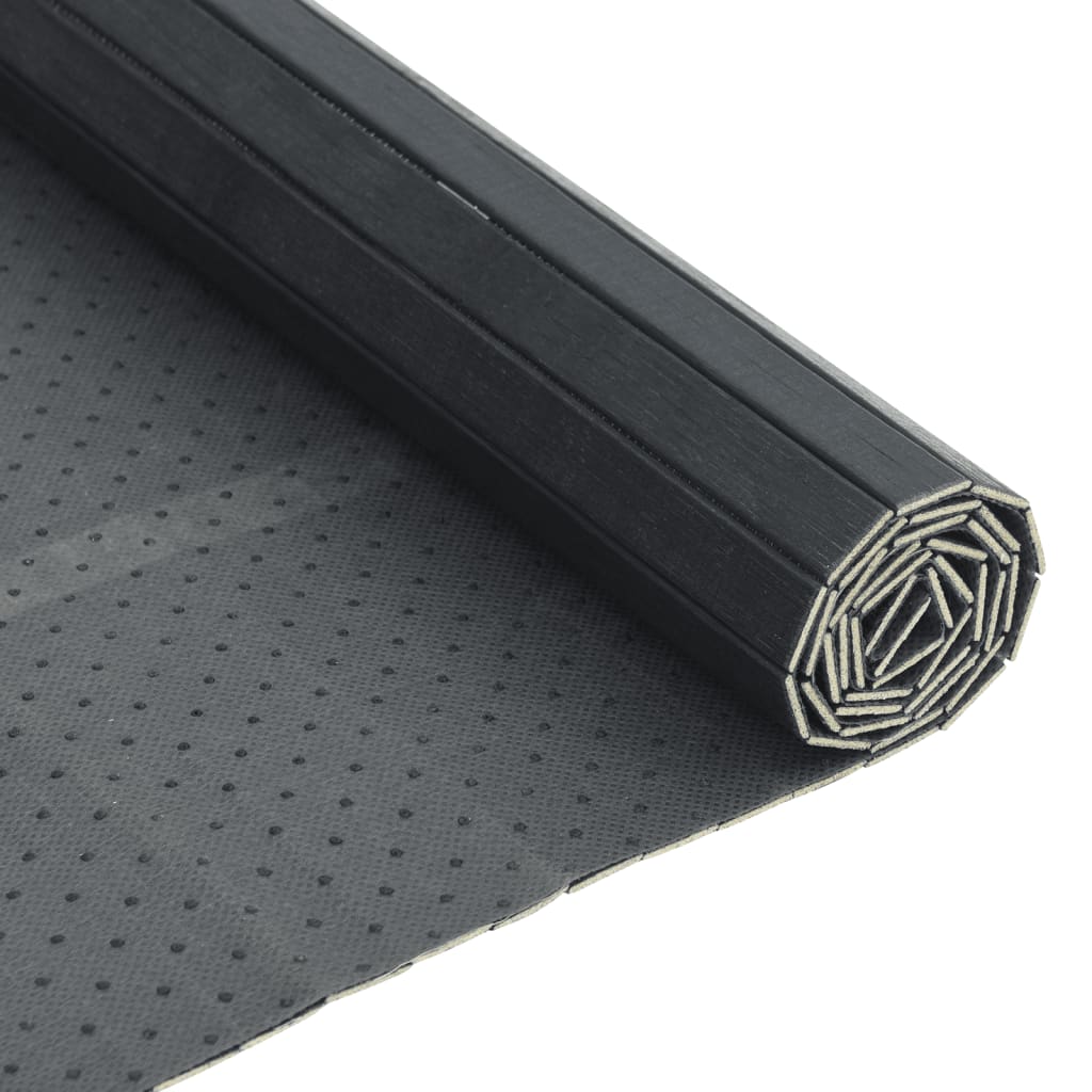 vidaXL Teppich Rechteckig Grau 100x100 cm Bambus
