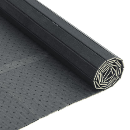 vidaXL Teppich Rechteckig Grau 100x100 cm Bambus