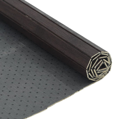 vidaXL Teppich Rechteckig Dunkelbraun 100x100 cm Bambus