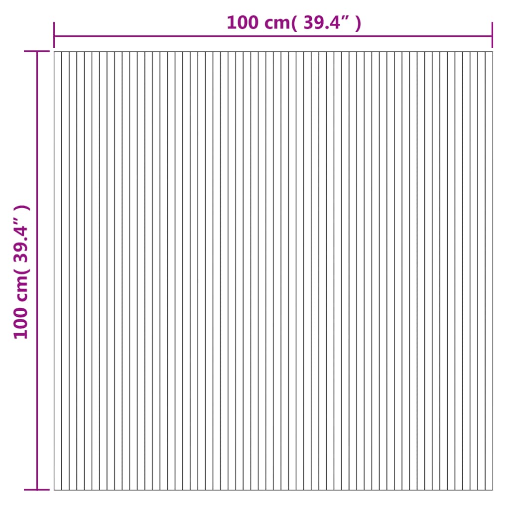 vidaXL Teppich Rechteckig Dunkelbraun 100x100 cm Bambus