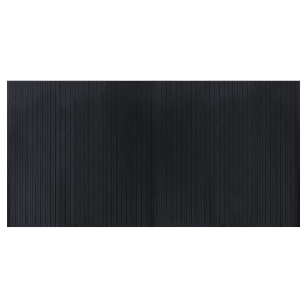 vidaXL Teppich Rechteckig Schwarz 100x200 cm Bambus