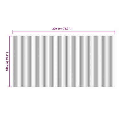 vidaXL Teppich Rechteckig Schwarz 100x200 cm Bambus