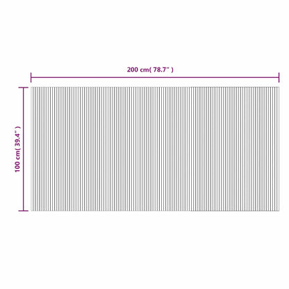 vidaXL Teppich Rechteckig Braun 100x200 cm Bambus
