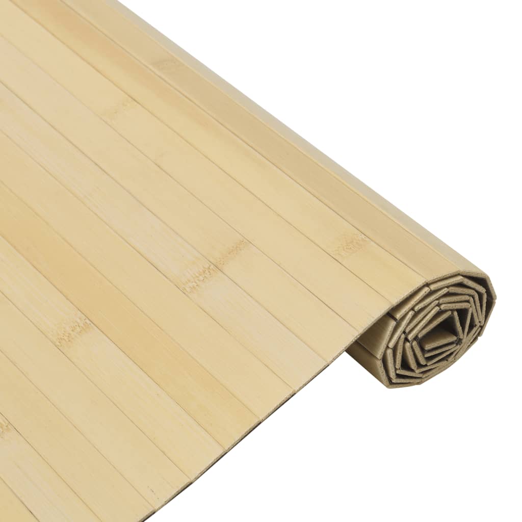 vidaXL Teppich Rechteckig Hell Natur 100x200 cm Bambus