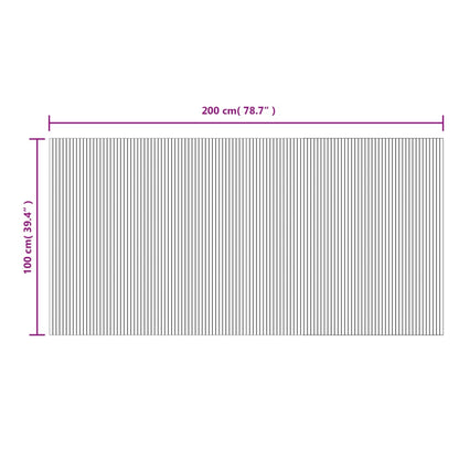 vidaXL Teppich Rechteckig Hell Natur 100x200 cm Bambus