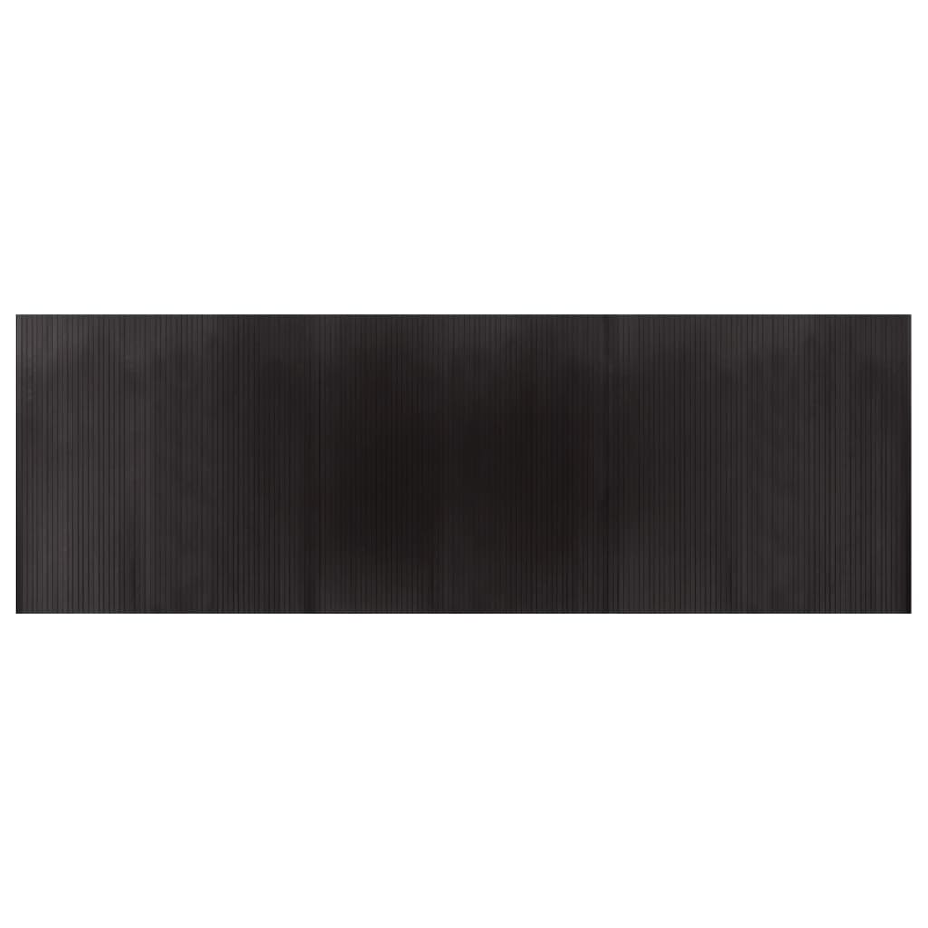 vidaXL Teppich Rechteckig Dunkelbraun 100x300 cm Bambus
