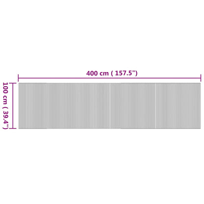 vidaXL Teppich Rechteckig Natur 100x400 cm Bambus