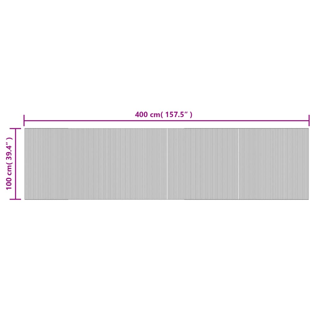 vidaXL Tapis rectangulaire Naturel clair 100x400 cm Bambou