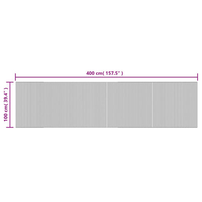 vidaXL Teppich Rechteckig Grau 100x400 cm Bambus