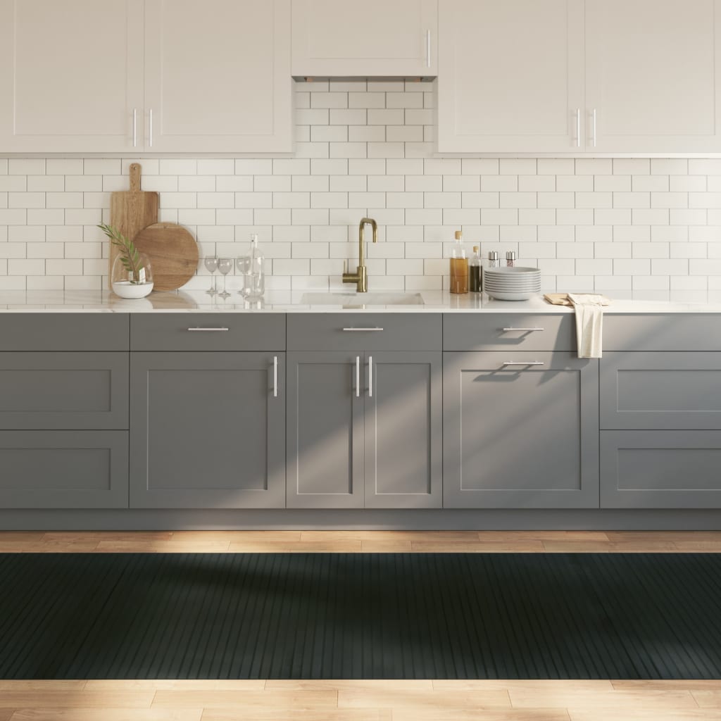 vidaXL Teppich Rechteckig Grau 100x400 cm Bambus