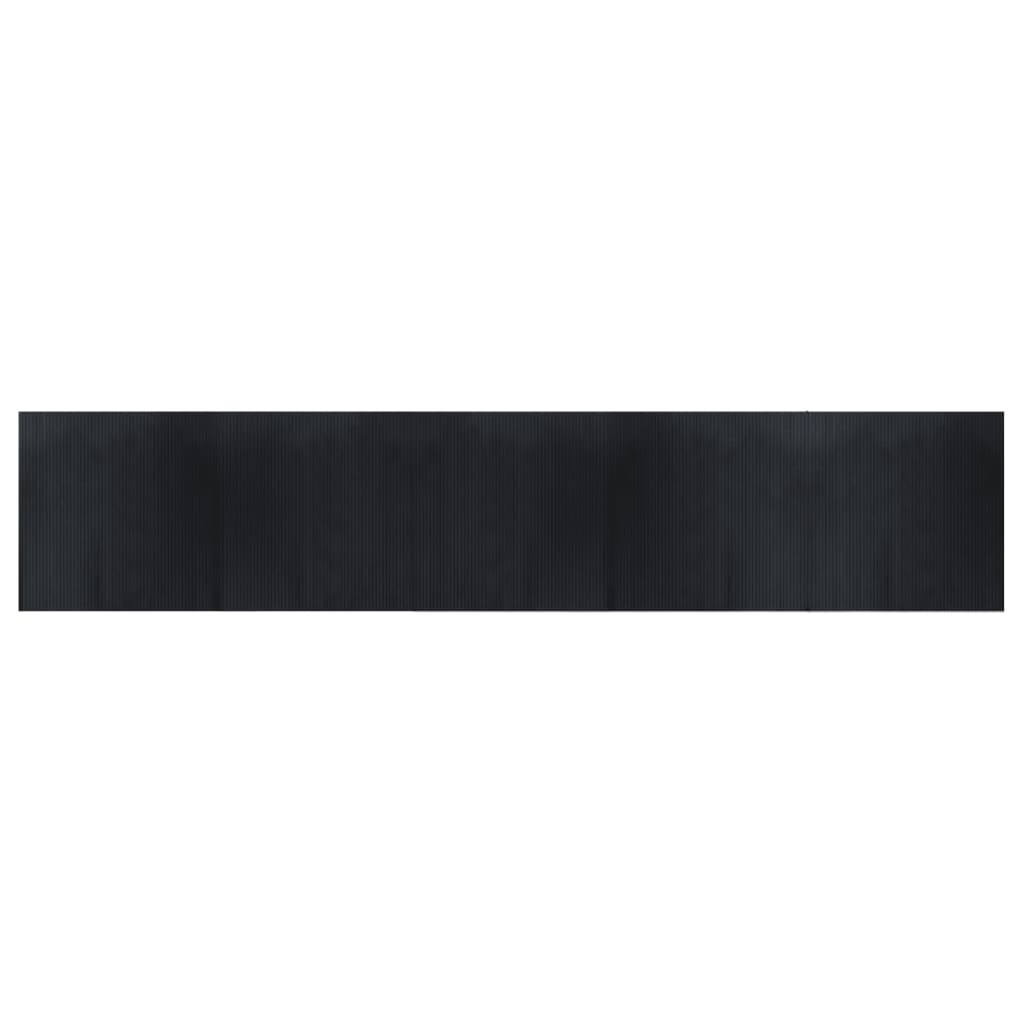 vidaXL Teppich Rechteckig Schwarz 100x500 cm Bambus