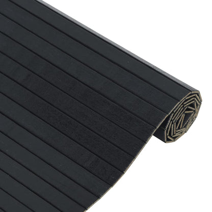 vidaXL Teppich Rechteckig Schwarz 100x500 cm Bambus