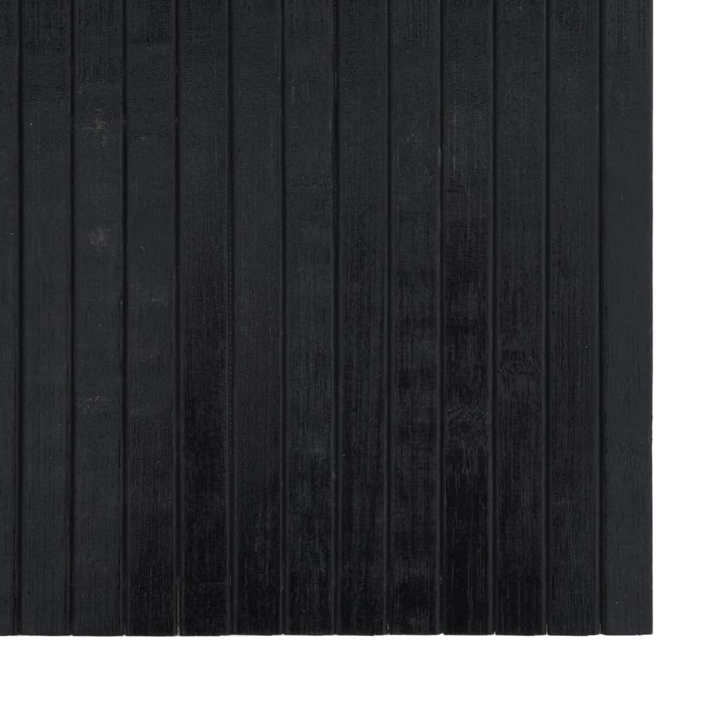 vidaXL Teppich Rechteckig Schwarz 100x500 cm Bambus