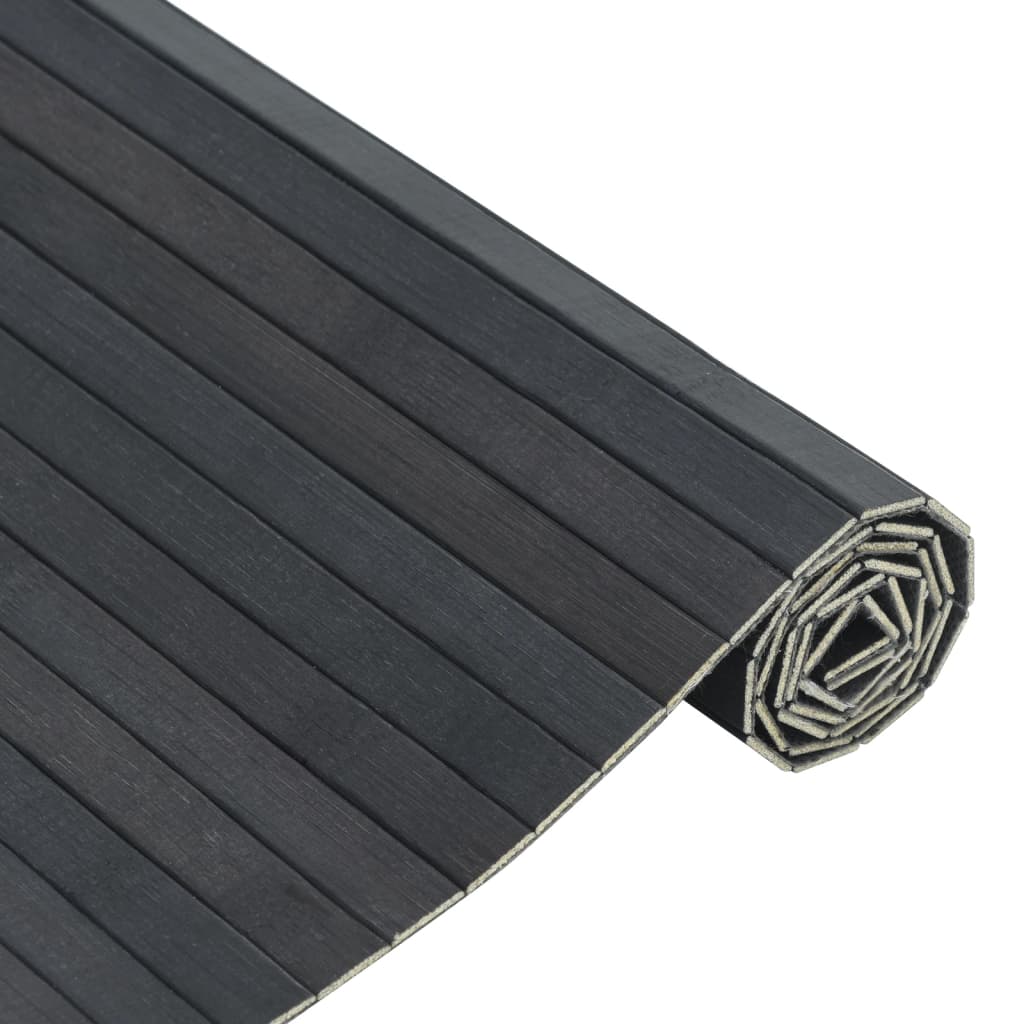 vidaXL Teppich Rechteckig Grau 100x500 cm Bambus