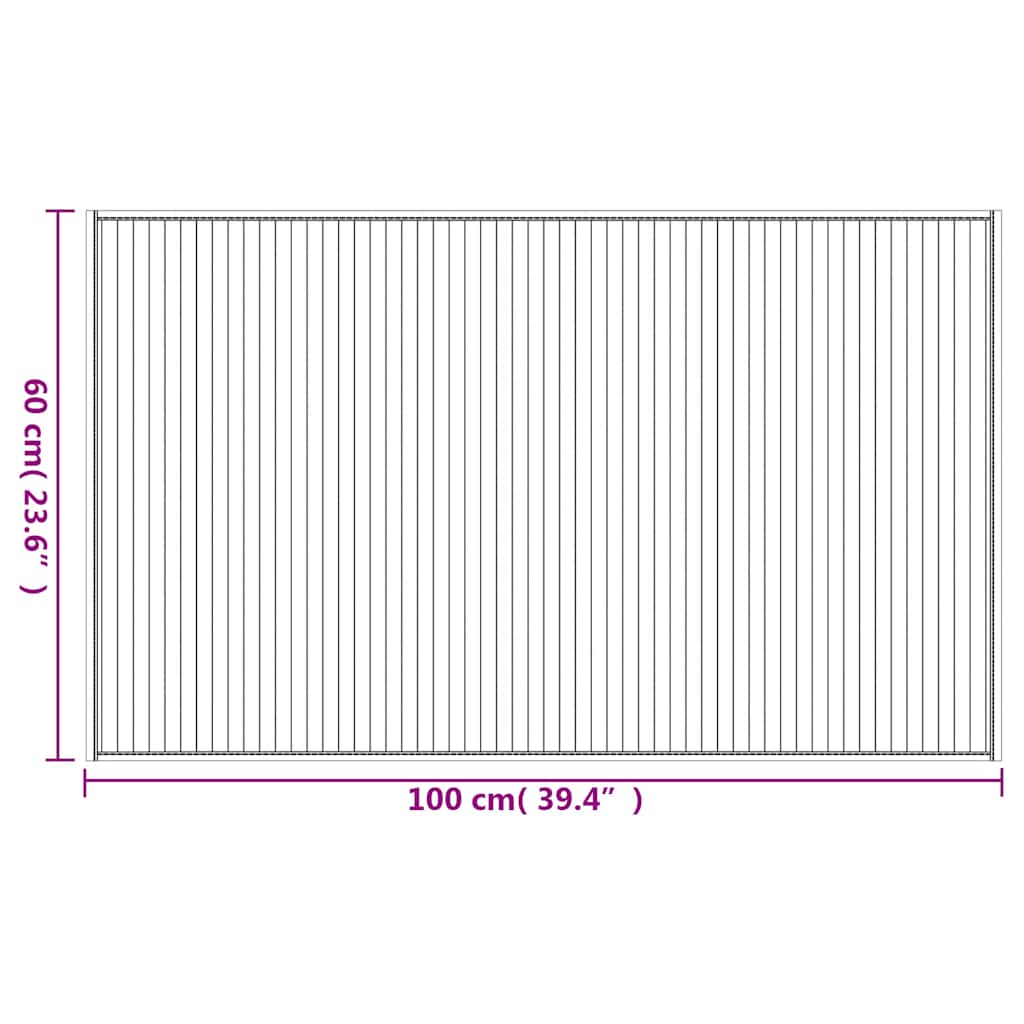 vidaXL Tapis rectangulaire marron 60x100 cm Bambou