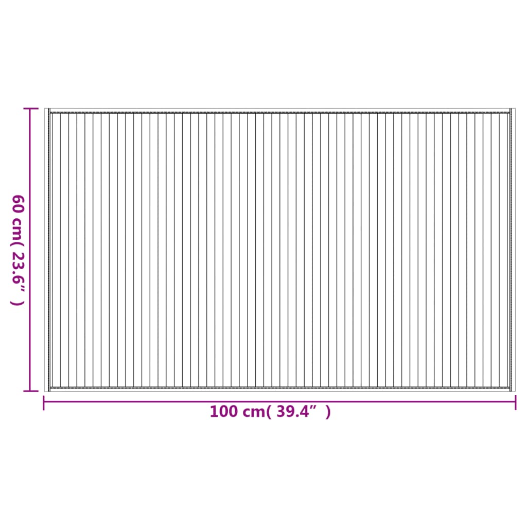 vidaXL Tapis rectangulaire couleur naturelle claire 60x100 cm Bambou