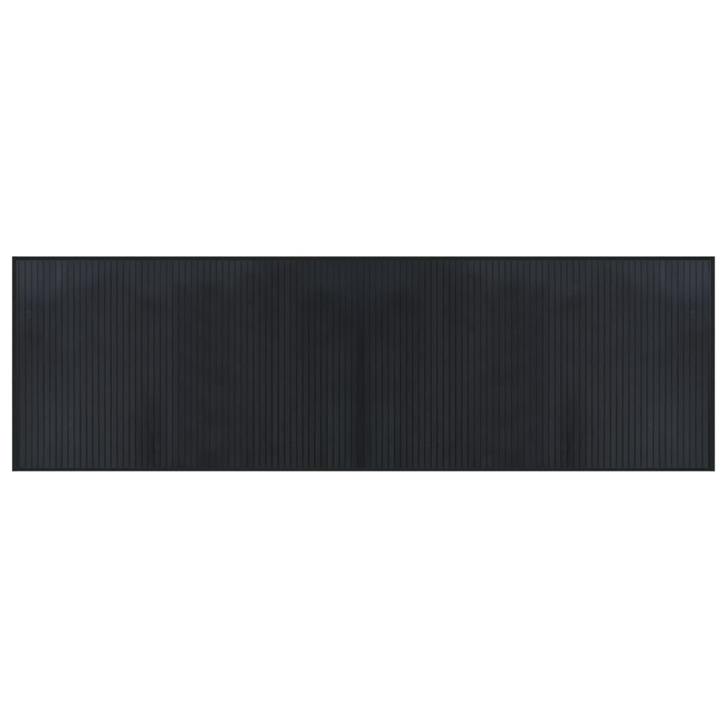 vidaXL Tapis rectangulaire Noir 60x200 cm Bambou