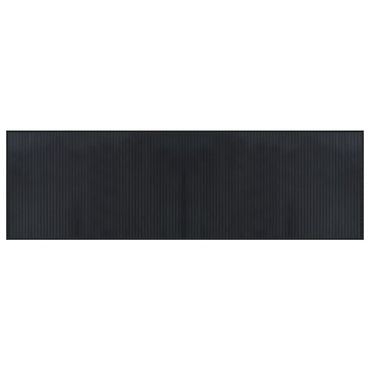 vidaXL Tapis rectangulaire Noir 60x200 cm Bambou