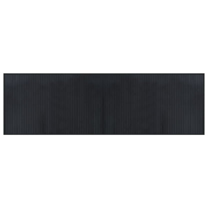 vidaXL Tapis rectangulaire Noir 60x200 cm Bambou