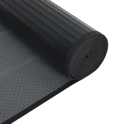 vidaXL Tapis rectangulaire Noir 60x200 cm Bambou