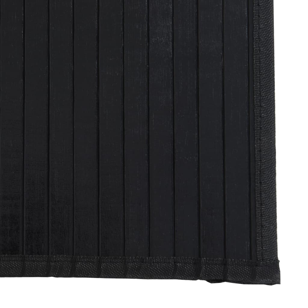 vidaXL Tapis rectangulaire Noir 60x200 cm Bambou