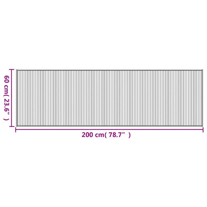 vidaXL Tapis rectangulaire Marron 60x200 cm Bambou