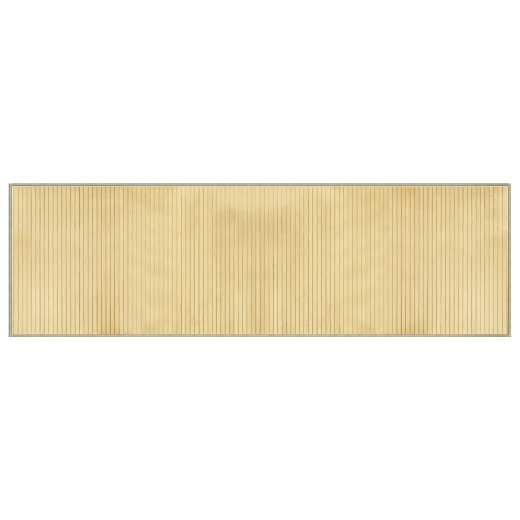 vidaXL Teppich Rechteckig Hell Natur 60x200 cm Bambus