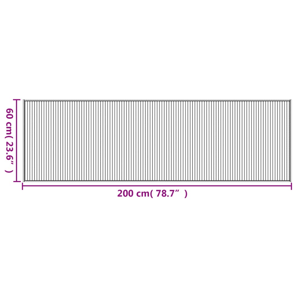 vidaXL Teppich Rechteckig Hell Natur 60x200 cm Bambus