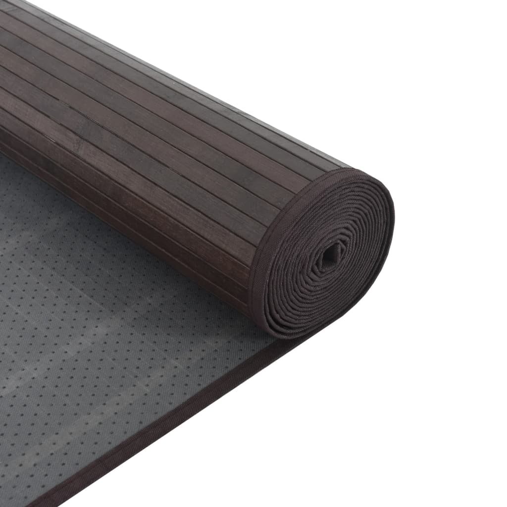 vidaXL Tapis rectangulaire Marron foncé 60x200 cm Bambou